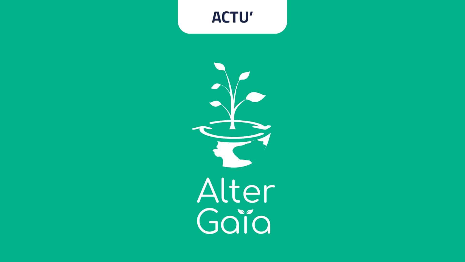 Logo Alter Gaia avec la rubrique « Actu’ » affichée